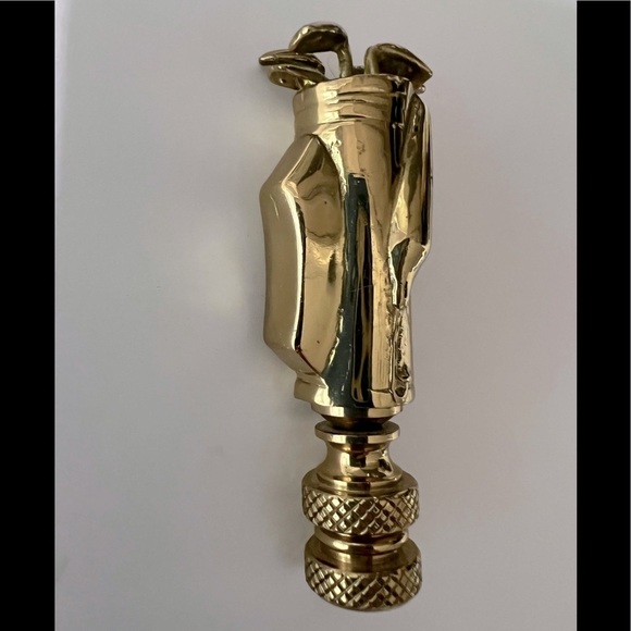Brass Finial Golf Bag with Clubs - Picture 6 of 7